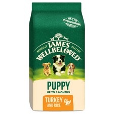 James Wellbeloved Puppy Dry Dog Food (Turkey & Rice) - Size : 15kg Bag 5.30 per kilo