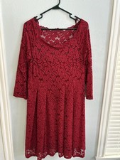 Women's Red Lace Dress Xxl