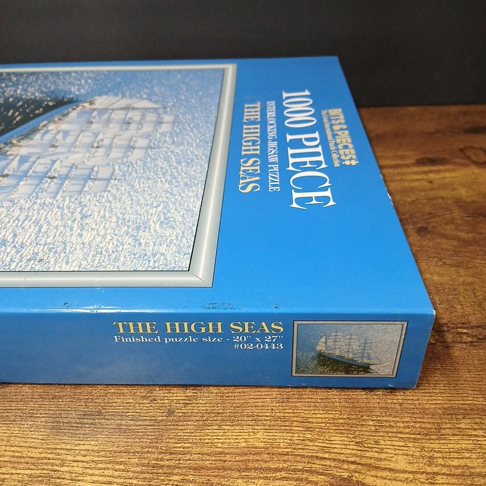 复古 Bits & Pieces 1000 件 The HIGH SEAS 20x27 英寸拼图帆船 — 第 4/4 张图片