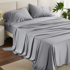 Bedsure Queen Sheet Set, Rayon Derived from Bamboo, Cooling Sheets, Deep Pock...