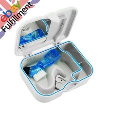 False Teeth Storage Case Container Denture Box With Mirror Clean Brush Appliance