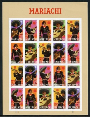 2022 USPS SHEET OF 20 FIRST CLASS LETTER STAMPS MARIACHI 78¢