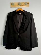 Chico  s Women's Black Blazer with Zip Cuffs XL Size 3 NEW