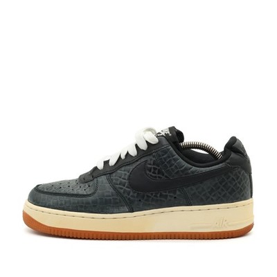 Nike Damen Air Force 1 Low Sneaker Schwarz/Grau Leder Low-Top ämpfung EU 38.5