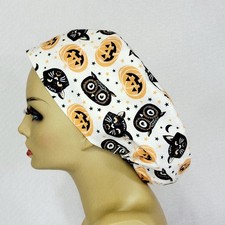 Halloween Women Scrub Hat, Surgical Cap, Scrub Hat, Nurses Hat Medical USA Made