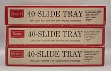 3 Sears 40 Slide Tray Holder for TDC-Type Plastic Tray Projectors Auto End Lock