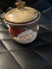 Santa  "Ho! Ho Ho!" Greenbrier International Inc,  Candy Jar with Lid 4.5”