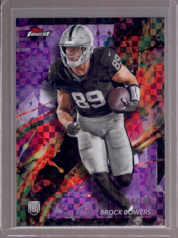 BROCK BOWERS 2024 Topps Finest #82 Purple Checkerboard Refractor Rookie RC #/150