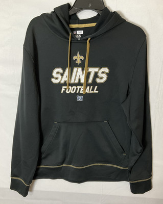 NFL Team Apparel New Orleans Saints Hoodie Sweatshirt Men s M Black TX3 Warm
