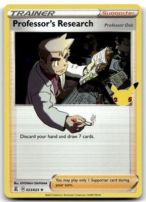 Professor's Research (Professor Oak) 023/025 Holo Celebrations Pokemon Holo LP