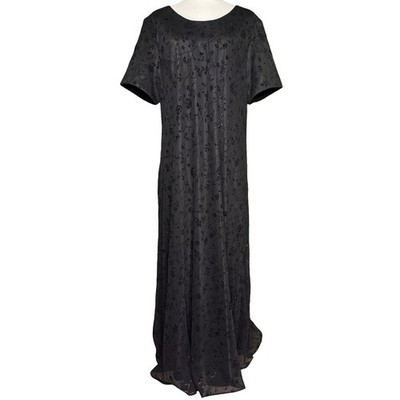 Amanda Smith Woman Dress 18W Whimsigoth Gothic Floral Glitter Maxi NWT