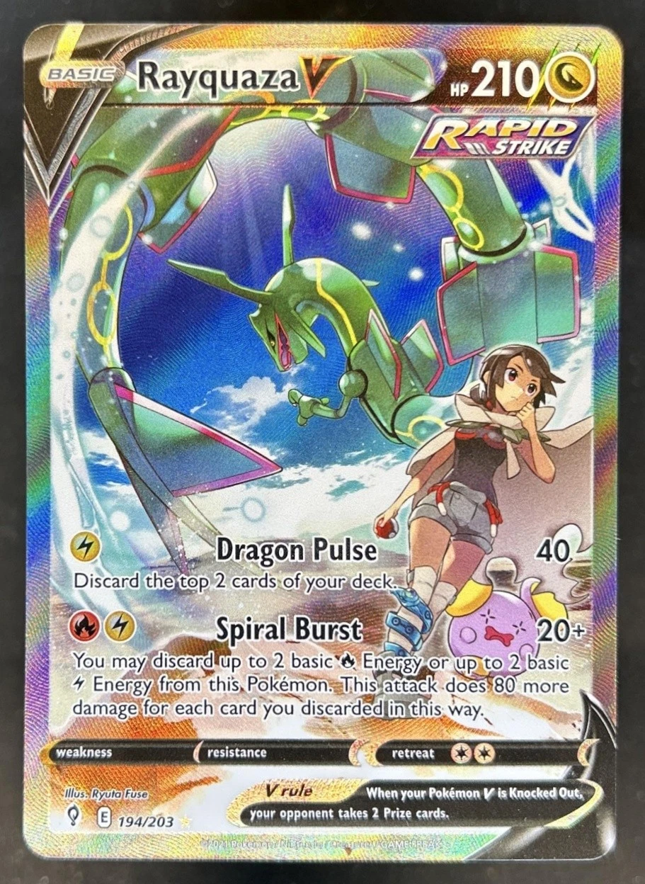 2021 Pokemon SWSH Evolving Skies Rayquaza V #194/203