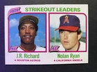 1980 Topps Baseball Nolan Ryan/J.R. Richard Strikeout Leaders Card #206