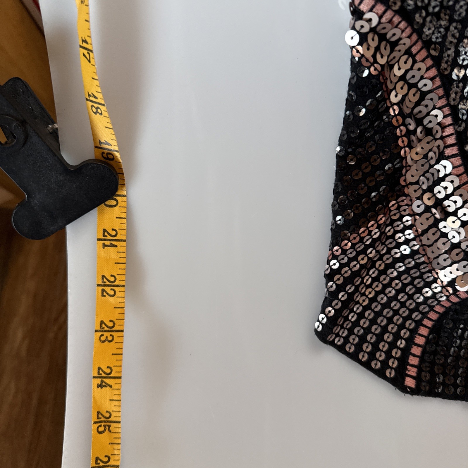 Express Blouse Size Small Black Sequence Sleevele… - image 4