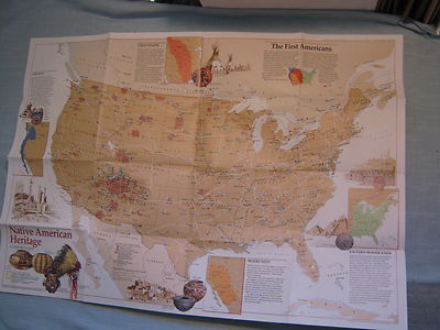 NATIVE AMERICAN HERITAGE U.S. MAP + WHAT TO VISIT National Geographic Oct. 1991