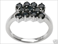 Pure Sterling Silver Genuine Sapphire Ring Size 7.0 sr96