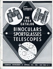 1954 Trade Brochure for Compass Bioculars Sportglasses and Telescopes New York