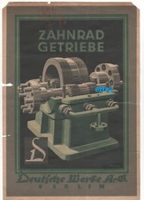 1925 Deutsche Werke A.G. Berlin _ przekładnia zębata _ arkusz reklamowy