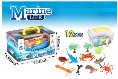Animal Dinosaur Reptile & Marine Life Toy Sets w/ Carry Case Educational Toy Kid