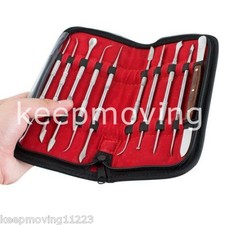 1 Set/10 Pcs Dental Wax Carving Tools Dental Lab Stainless Steel Surgical Kit
