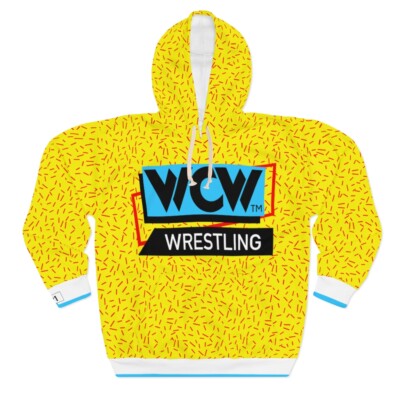 WCW Yellow Red Blue 1991 Impel Card Set Pro Wrestling Unisex Pullover Hoodie