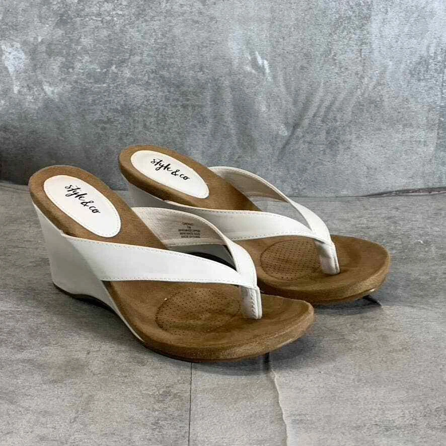 Chicklet wedge shop thong sandals