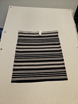 Loft Womens Black Gold Straight Skirt Size XL Stripes Stretch Metallic  NEW