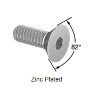 McMaster Carr Zinc-Plated Hex Drive Flat Head Screw, 5/16''-18x1(91263A575)