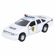 RI Novelty - Pull Back Die-Cast Metal Vehicle - POLICE CAR (White)(4.5 inch) New