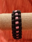 Paracord Cancer Awareness Black Pink Stripe Survival Bracelet Jewelry Statement — photo 6