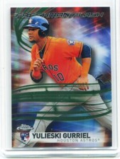 2017 Topps Chrome Yulieski Gurriel Freshman Flash Green Refractor Rookie 8/99