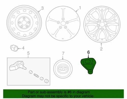 Cubierta de rueda genuina Hyundai 2013-2015 Elantra GT 17" 52973-A5570 Foto 2 de 2