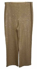 St. John Couture Evening Pants W/ Iridescent Signature Paillettes SZ 8 EUC