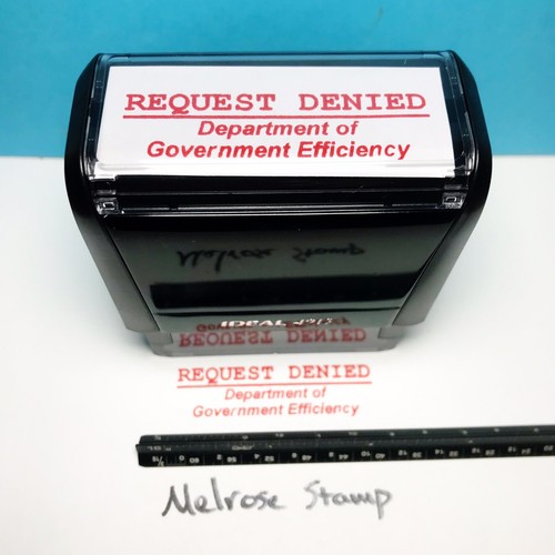 Request Denied Dept Of Government Efficiency Rubber Stamp Red Ink Ideal 4913