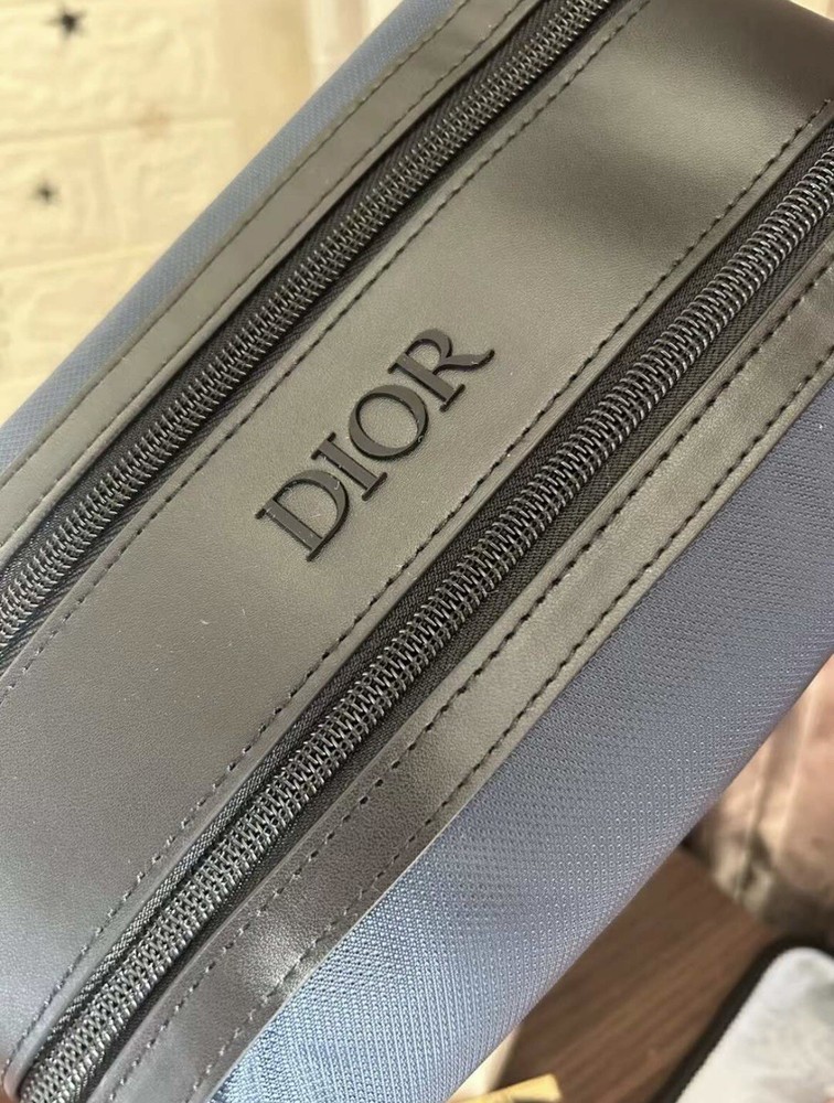 NIB Dior Navy & Black Toiletry Bag Dropp Kit Pouch Travel Case, Dual Zipper 🎁