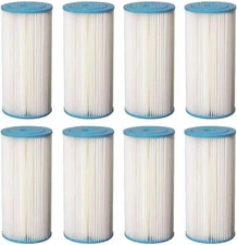 Bluonics Pleated Sediment Water Filters 8 Washable 4.5 x 10 Cartridges -5 Micron