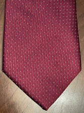 Perry Ellis Portfolio Burgundy Blue 100 Silk Men  s Neck Tie Made In China