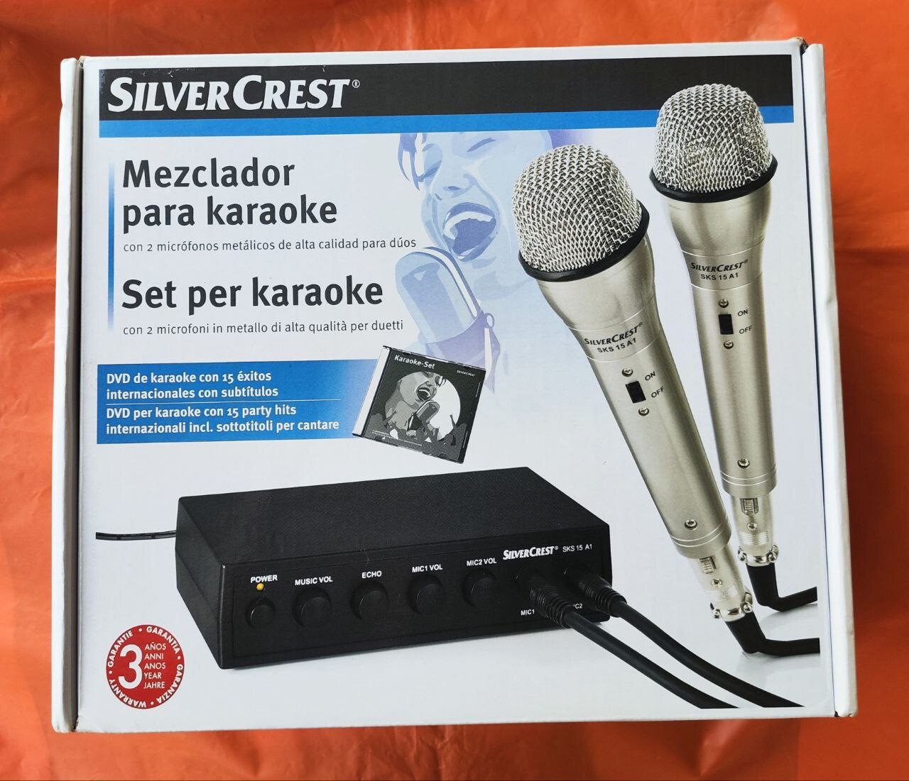 SILVERCREST - Set per Karaoke con 2 microfoni - Alta Qualità