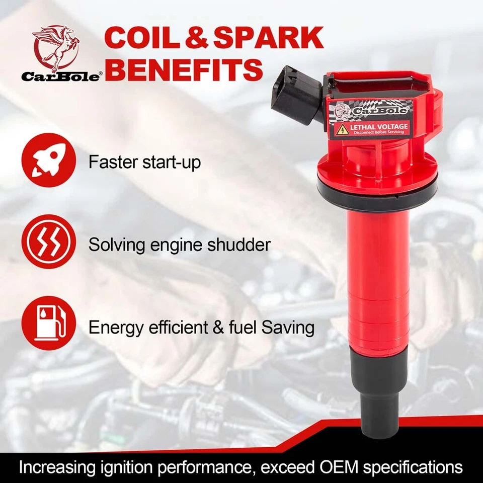 4 Pack Ignition Coil For Toyota Corolla Matrix MR2 Chevy Prizm Pontiac Vibe 1.8L - Image 4 of 4