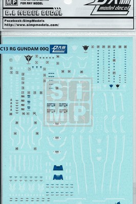 Simp Models C13 Rg 1 144 Gundam Oo Q Waterslide Decals Ebay