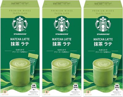 Nestle Starbucks Premium Mix Matcha Latte Stick Coffee 4P x 3