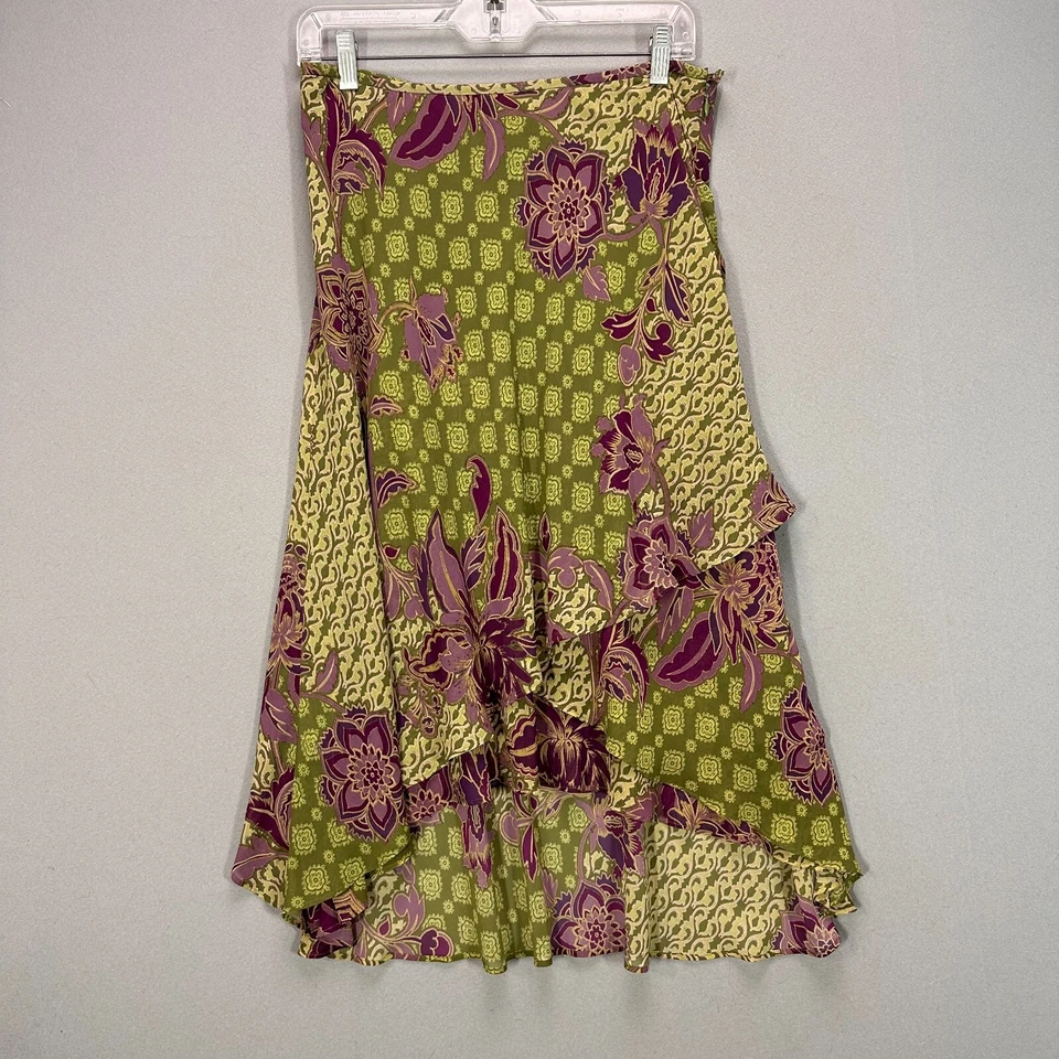 Vintage Y2K 90s Midi Skirt Size 10P Floral Flare Witchy Fairy Grunge Whimsigoth - Image 2 of 4