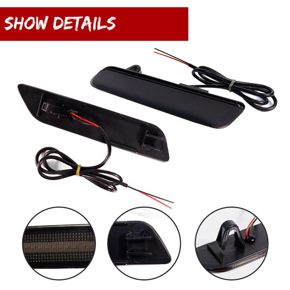 Lámparas reflectoras laterales de parachoques delantero LED ámbar para Chrysler Sebring 2007-10 Foto 3 de 4