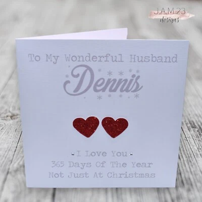 J.A.M. 23 DESIGNS Personalised Christmas Card Husband Wife Girlfriend Boyfriend Partner Fiance