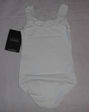 Lulli Basic Leotard, Size 6, White, LUB203c, Child, Ballet Leotard, Dancewear,