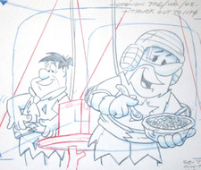 FLINTSTONES FRUITY PEBBLES CEREAL Hanna-Barbera ORIGINAL PRODUCTION cel DRAWING