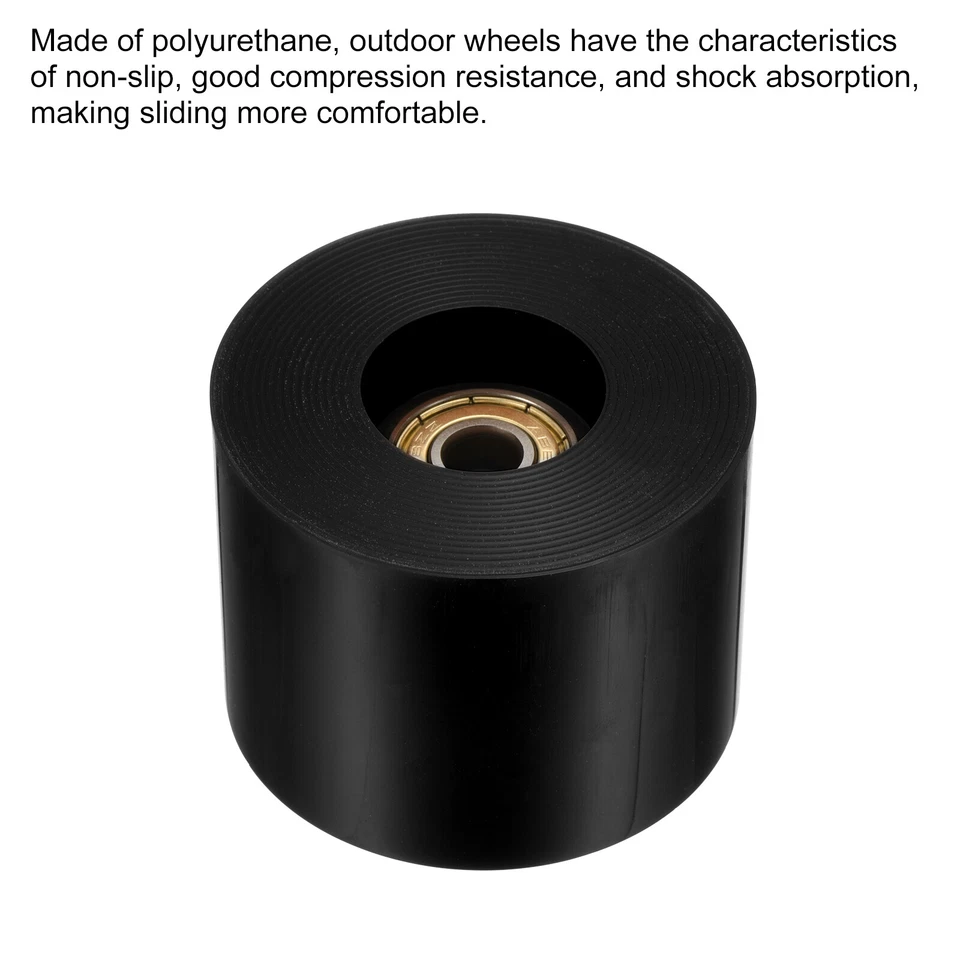 4 Stück 60mm Longboard Rollen mit Lager ABEC-11 Skateboard Rad 80A Schwarz - Bild 3 von 4