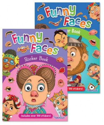 2 x Sticker Books Funny Face Faces Children's Activity Book Kids Stickers