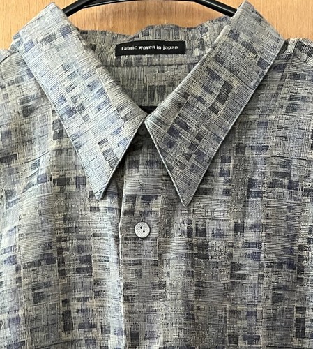 Jhane Barnes Men's XL Long Sleeve Button Front Sage Green Gray Geometric Shirt - Picture 4 of 9
