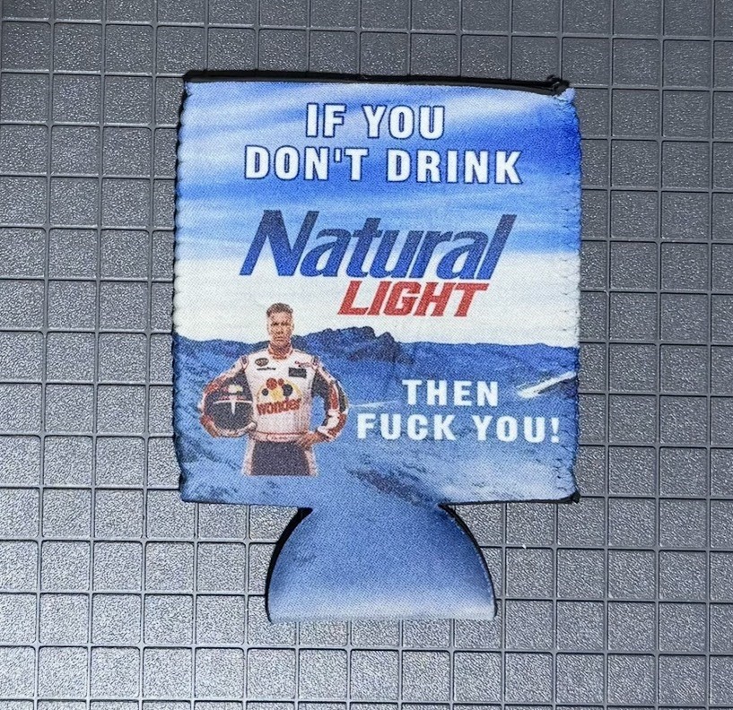 One Natural light Ricky Bobby Beer pop soda can koozie camping kayaking fishing
